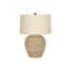 Lampe de table, abat-jour beige, corps en pot de gingembre tissé en rotin Boho, 25 po