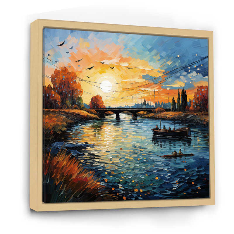 «Vangogh The Bridge At Arles II - Vangogh Wall Art» par Vincent Van Gogh, peinture, H 24 po x l 24 po x P 1 po
