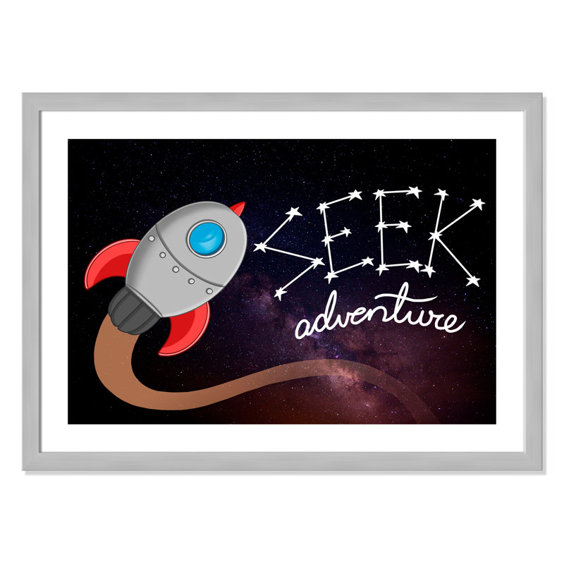 Seek Adventure 1, impression sur papier, H 10 po x l 14 po x P 0,6 po, Encadré plat argent