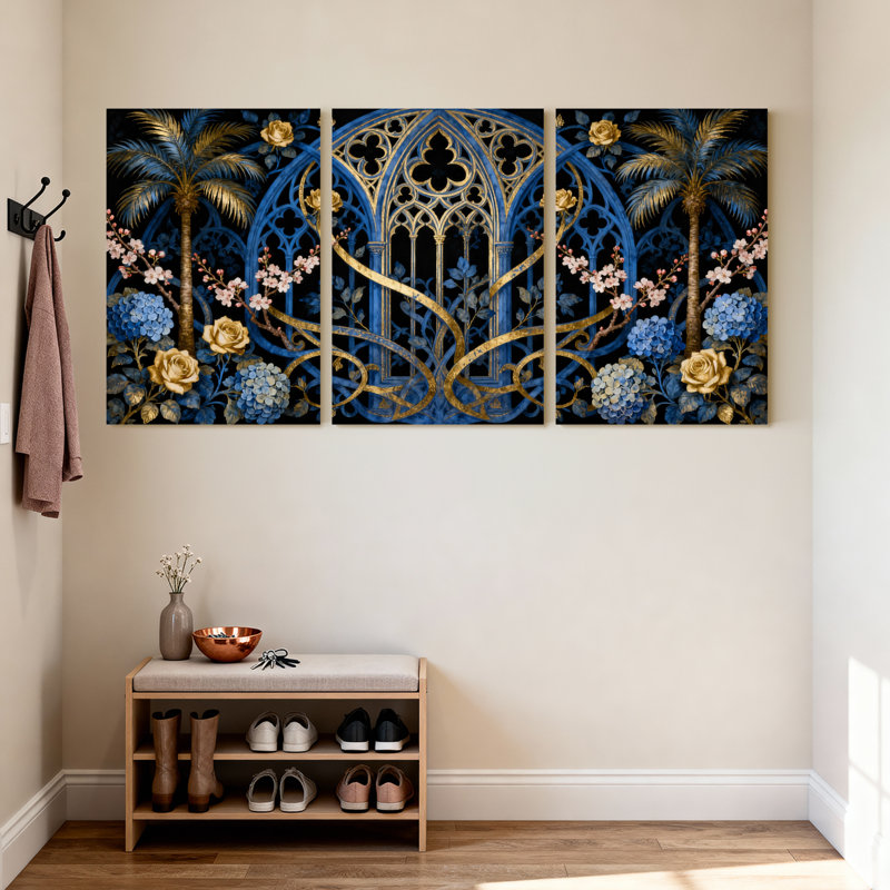 Plantes et fleurs, ensemble de 3 impressions sur toile à palmier, H 24 po x l 16 po