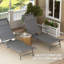 154cm Long Chaise Lounge Set with Cushions-581936359