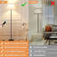 Lampe sur pied moderne avec luminosité réglable, télécommande, noir, ampoules DEL, abat-jour blanc, interrupteur au pied, assemblage facile