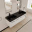 Meuble-lavabo mural 60 po avec lavabo, lavabo en résine noire à double rebord épais, ensemble KD-599017915-599017917
