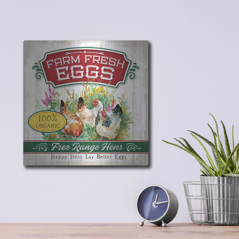 «Fresh Eggs» par Mollie B Art, H 12 po x l 12 po