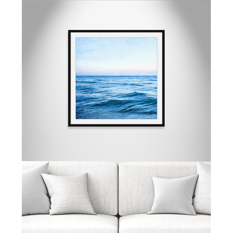 " Seascape ", 32" H x 32" W x 1.25" D, Satin Black