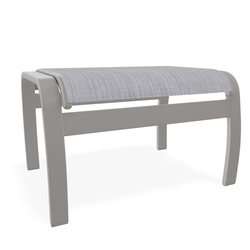Repose-pieds d'extérieur avec coussin Askar, Gris chaleureux texturé, Bijou