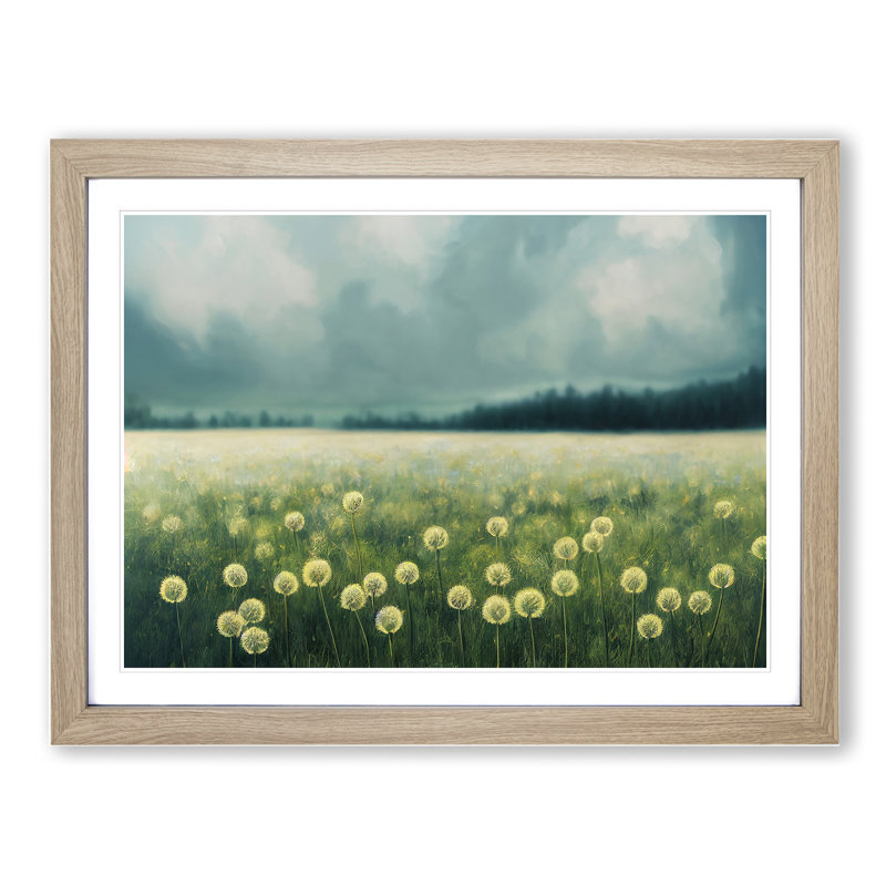 Dandelion Field Vol.4 - Framed Print, 46cm H x 64cm W x 2cm D, Oak