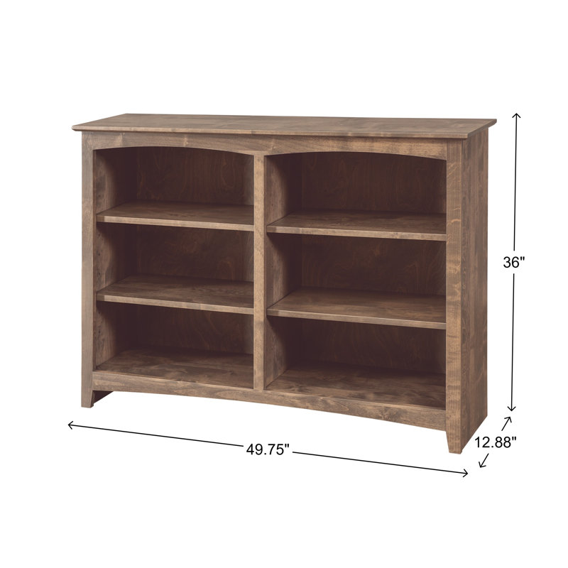 Bibliothèque classique Malani, (3 Shelves) 36"H x 49.75"W x 12.875"D, Bois flotté