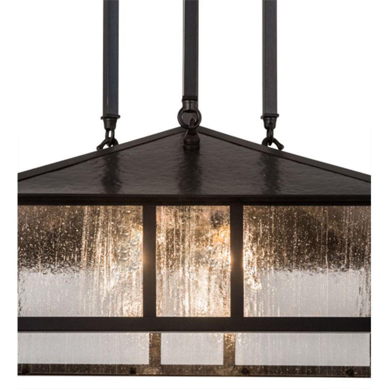 Luminaire suspendu carré / rectangulaire brun à 3 lumières Kroeker