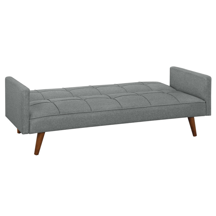 Bavar Full 76 Wide Tufted Back Futon and Mattress Wade Logan Fabric: Black