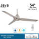 54" Java 3-Blade Propeller Ceiling Fan with Remote Control