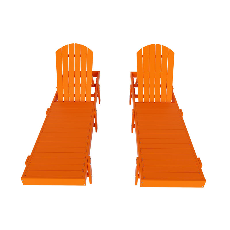 Ensemble de chaises longues inclinables 77,6 po Altura, Orange