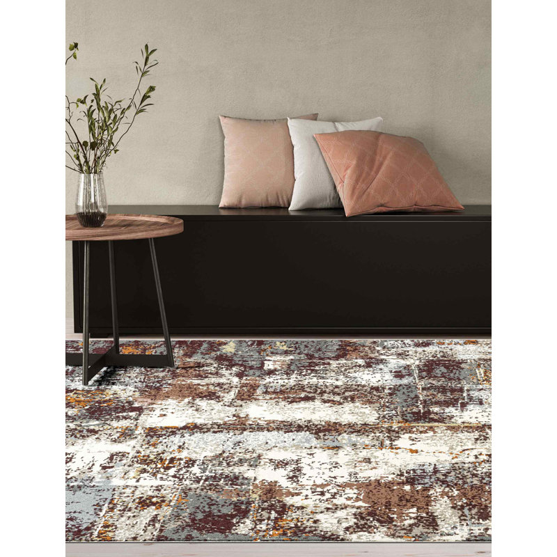 Chaniqua Abstract Area Rug, Rectangle 240 x 340cm, Red
