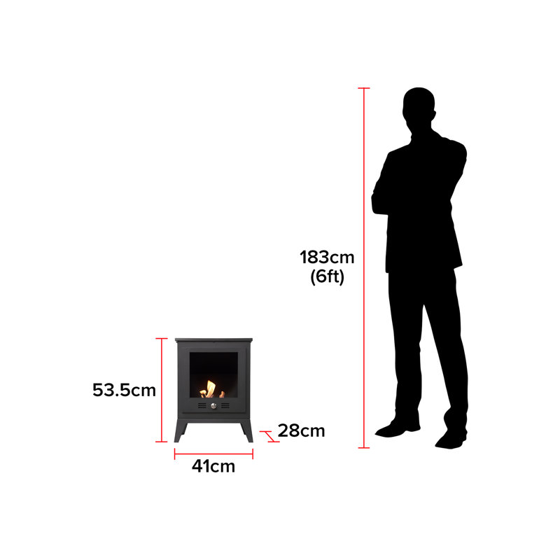 Belfry Heating 41cm W Black Bio-Ethanol Stove