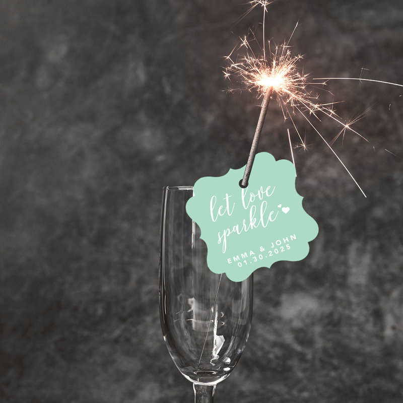Cadre personnalisé sur mesure Let Love Sparkle, Vert menthe
