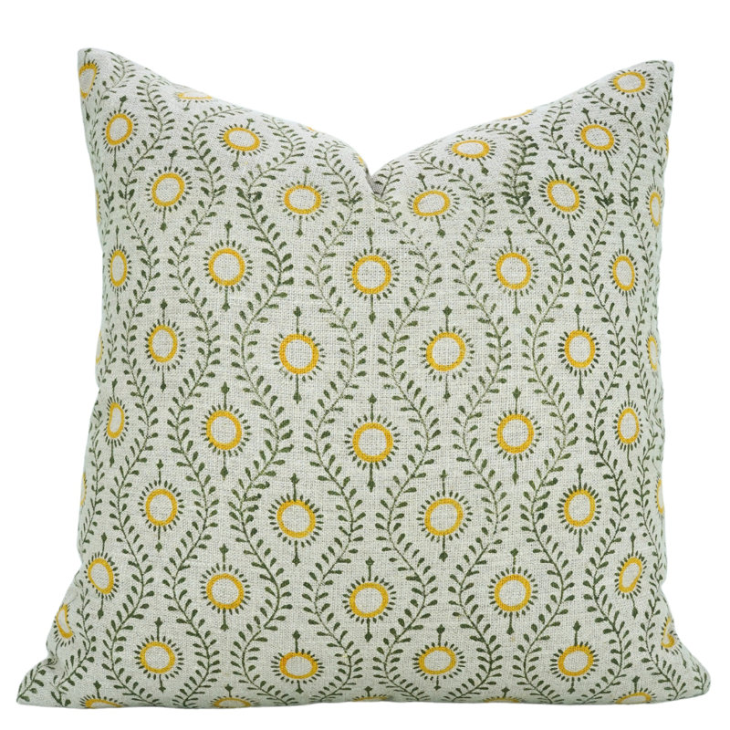 Housse de coussin taie d'oreiller lombaire en lin Fab Divine, décoration d'automne (Lehar, moutarde), H 14 po x l 14 po