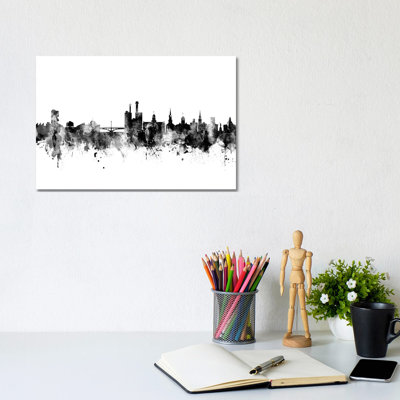 Iowa City, Iowa In Black & White by Michael Tompsett - 1 Piece Wrapped Canvas Wall Art
