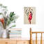 Feathered Woman In Red Portrait Wall Art Print-1819935943