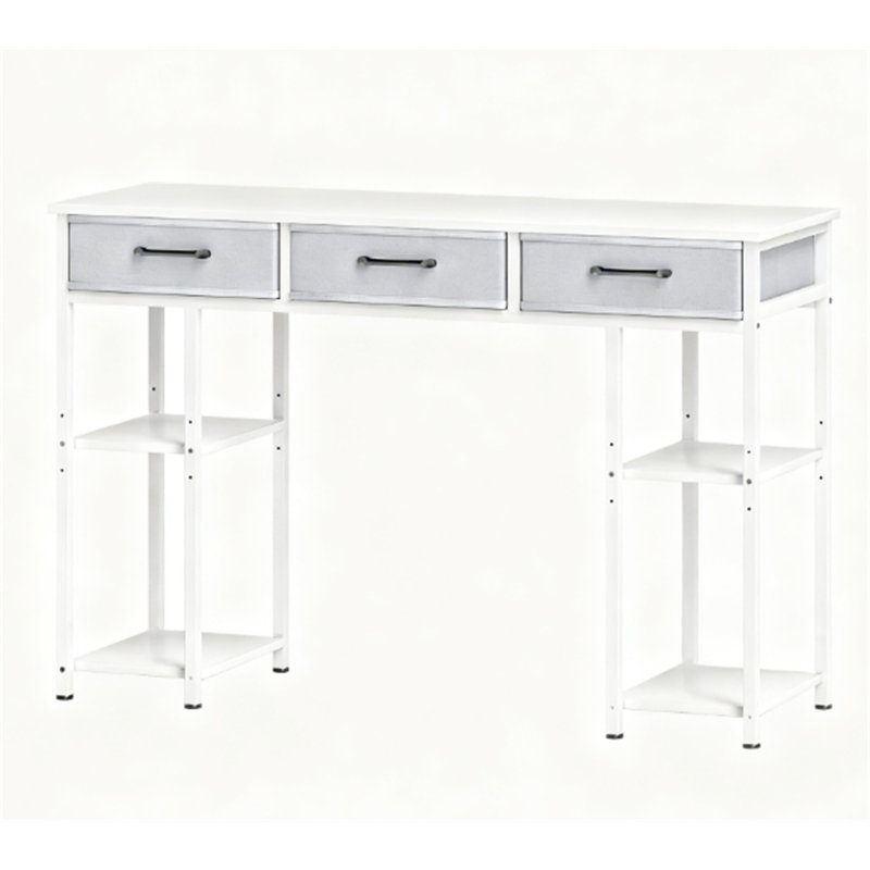 Petit bureau d'ordinateur (sans la chaise), Blanc, Blanc