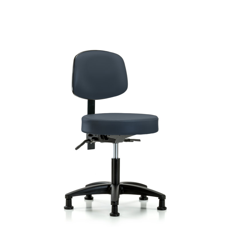Tabouret de laboratoire réglable en hauteur Amundson, Patins, Bleu impérial
