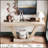 60 Inches Vintage Distressed Wood Entryway Bench with 2-Tier Storage, Rustic Wide Design for Hallways and Living Rooms-1810927793