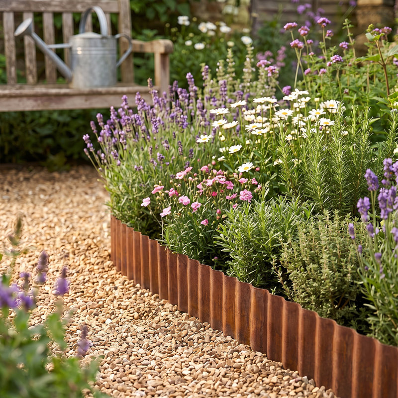 600 cm W Border Fencing, Rust, 15.5cm H x 600cm W