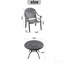Ensemble de meubles de patio en aluminium coulé avec cadre noir et coussins de siège bleus-1856795787