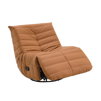 Talmon Recliner w/Swivel, Orange Faux Leather