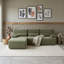 Canapé d'angle modulaire en forme de L 3 places avec assise ergonomique incurvée, coussins d'accoudoirs et oreillers-111843346