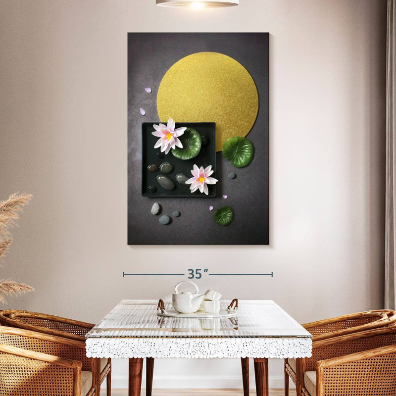 Kerrick Spa Zen Water Lilies, 51" H x 34" W