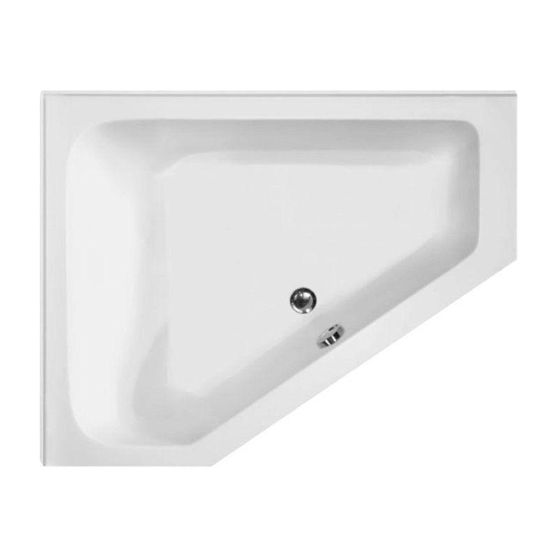 Baignoire en acrylique 60 "x 48" Designer, Blanc, Nickel satiné