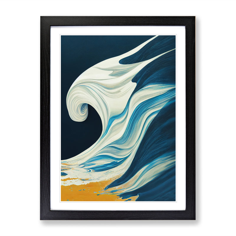 Sublime Ocean Wave Abstract - Single Picture Frame Print, Black Framed, 64cm H x 46cm W x 2cm D