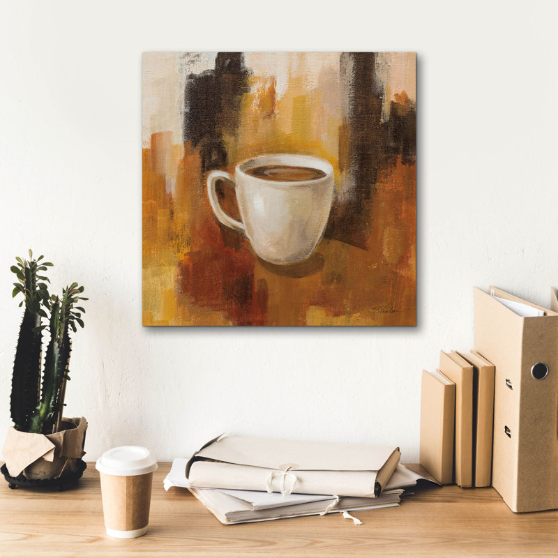  «Abstract Coffee 2» par Silvia Vassileva, art mural sur toile, 18 po x 18 po, H 18 po x l 18 po