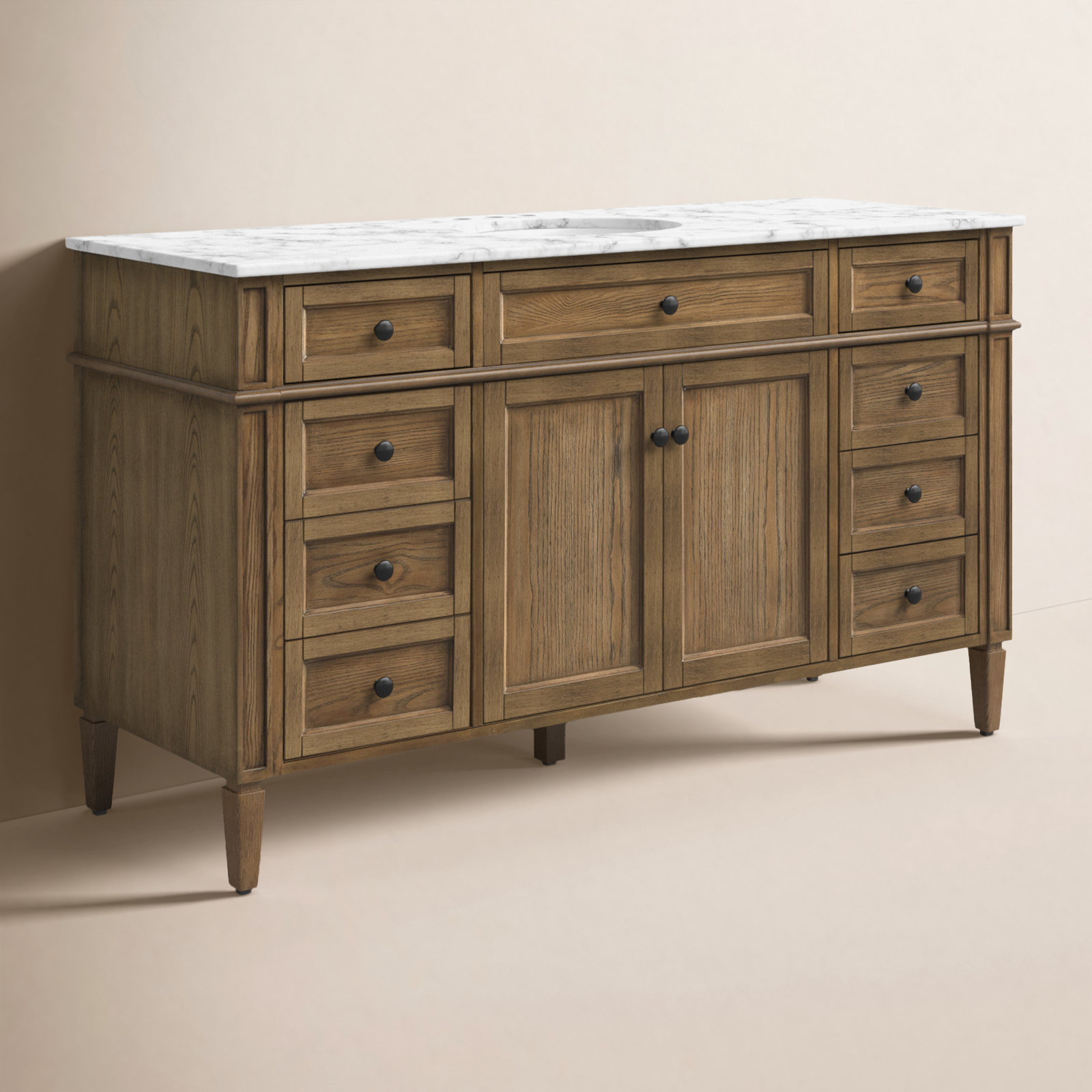 Rivers 60'' Single Bathroom Vanity, Driftwood