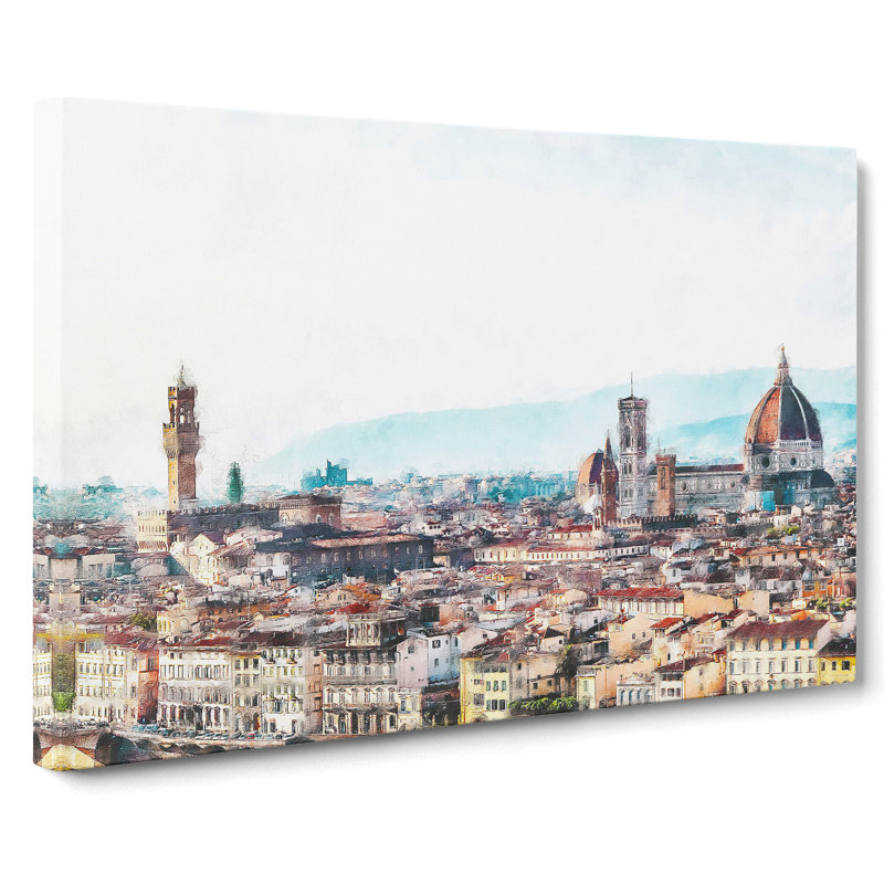 Florence Cathedral & Skyline In Italy - Wrapped Canvas Painting, 40cm H x 60cm W x 3cm D