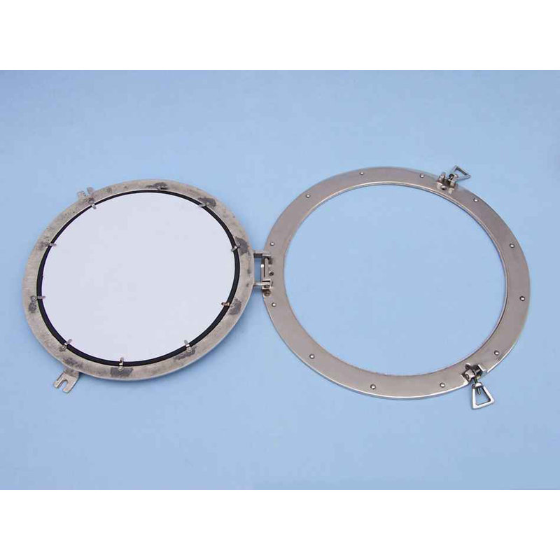Metal Wall Mirror, Chrome, 24" H x 24" W