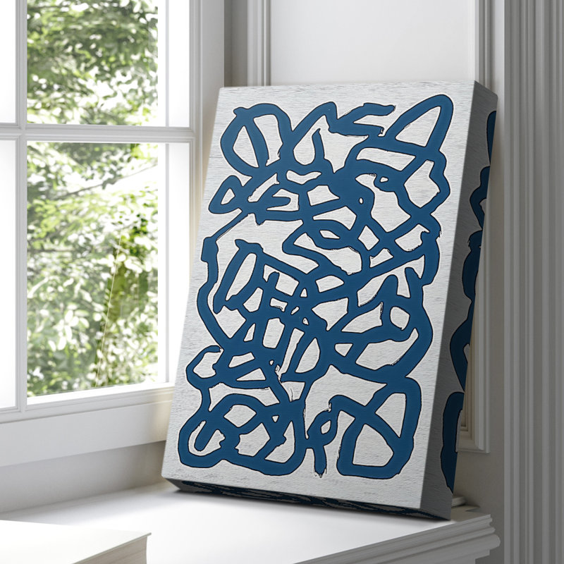 Abstrait, toile tendue avec châssis prêt à accrocher, H 18 po x l 12 po