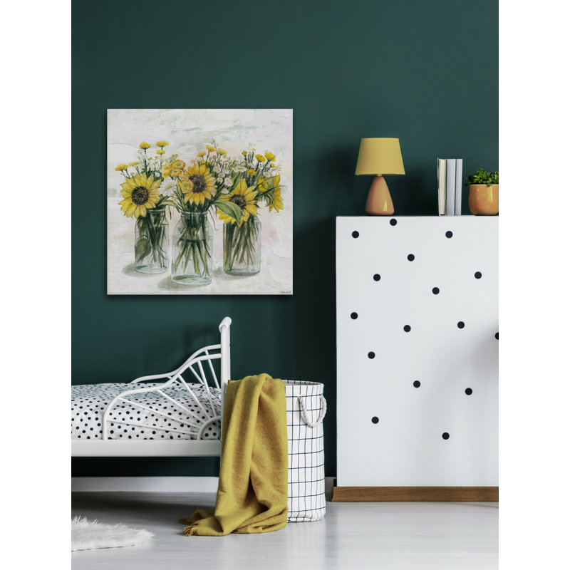 Radiant Sunflower - Wrapped Canvas Painting, 30cm H x 30cm W x 3.81cm D