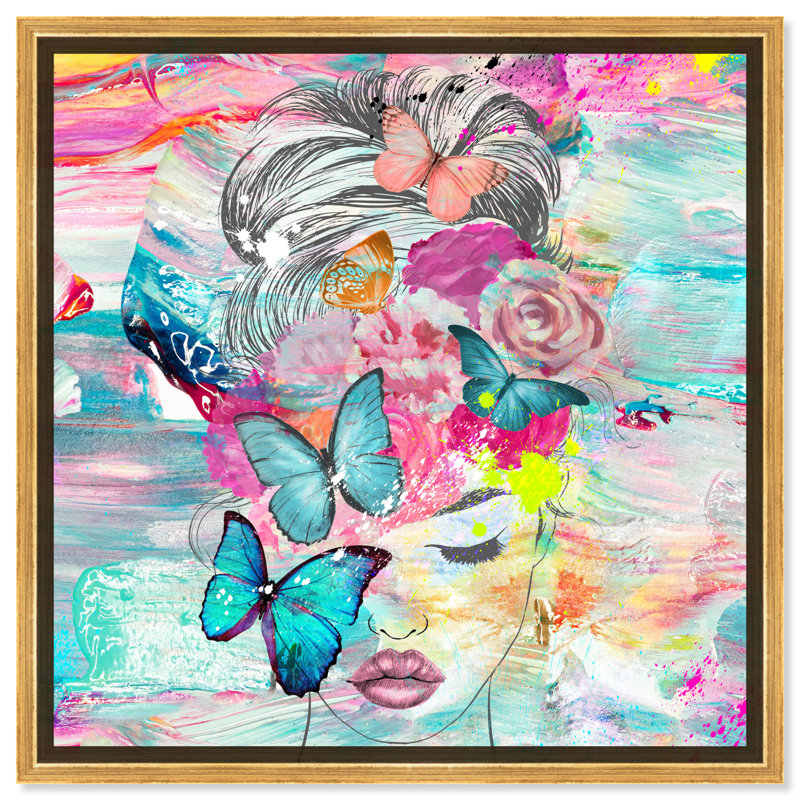 " Fashion And Glam Gusto, Modern & Contemporary Pink " by Oliver Gal, Gold Framed Canvas, 12" H x 12" W x 1.5" D