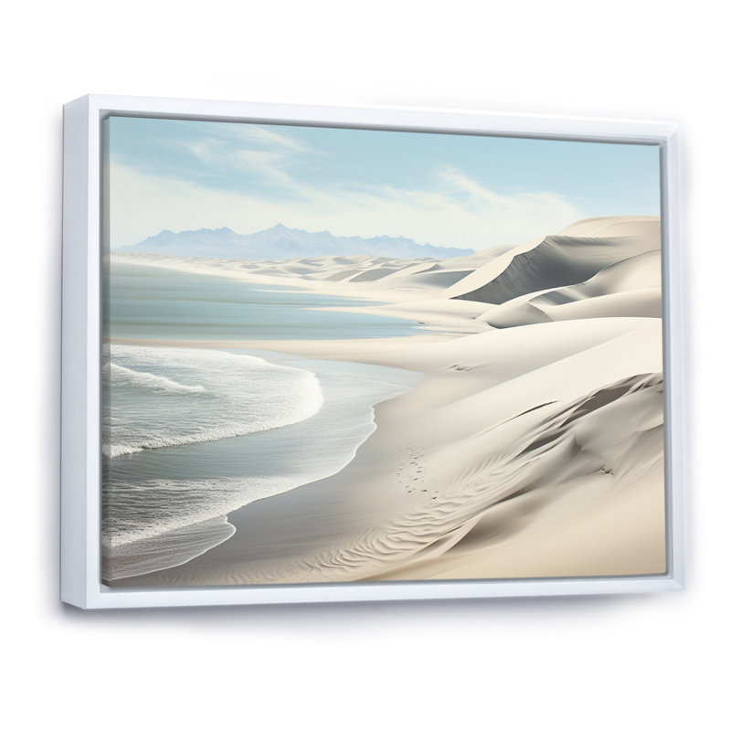 «Coastal Sand Coastal Dunes I», reproduction sur toile, H 34 po x l 44 po x P 1,5 po, Cadre flottant blanc