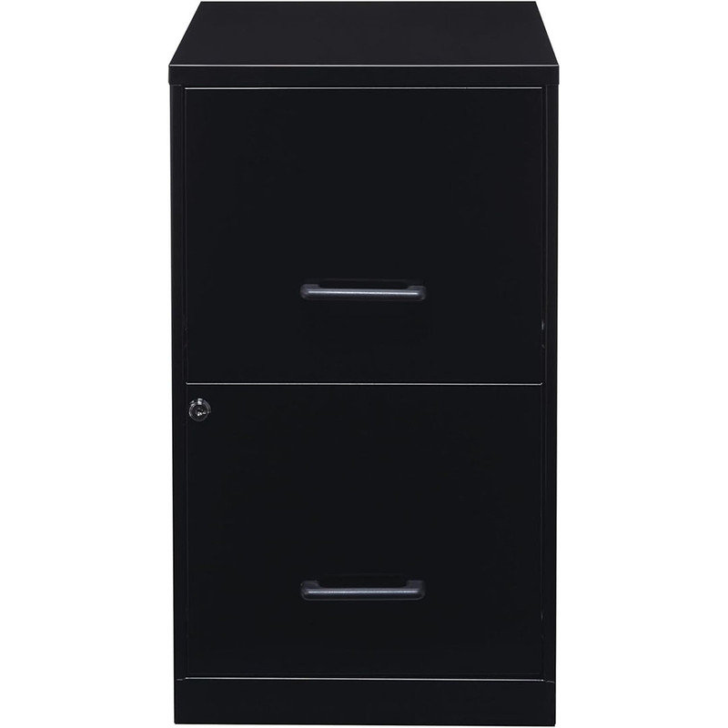 18 Deep 2-Drawer File Cabinet, Metal Imported Two drawer vertical file cabinet, Black