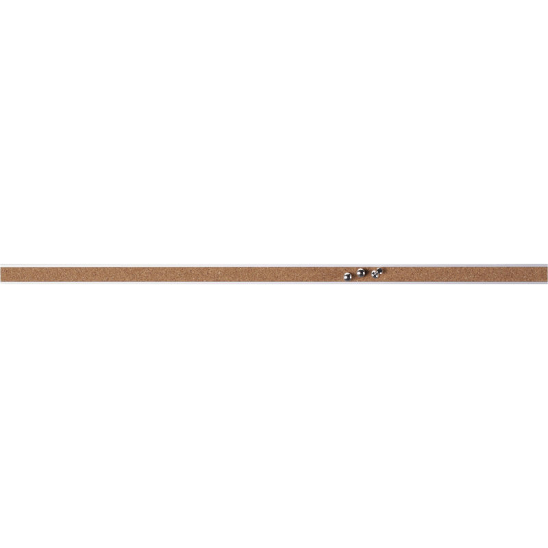 Natural Cork and Anodized Aluminum Self-Adhesive Bulletin Bar