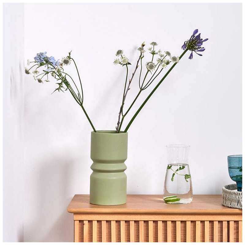 Nellija Ceramic / Porcelain Table Vase, Green, 25" H x 13" W x 13" D