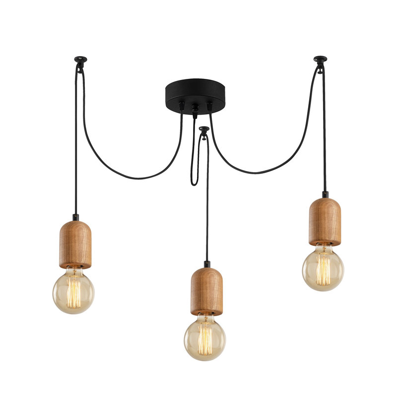 Luminaire suspendu grappe 3 lumières Heng, H 3,94 po x l 38,19 po x P 38,19 po, Noir