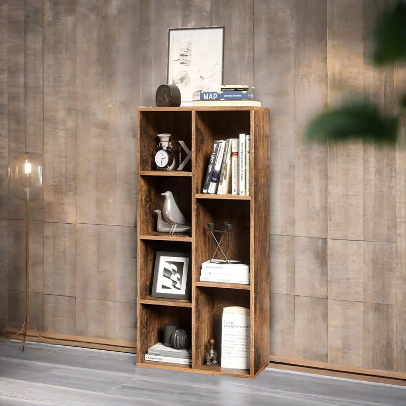 106 H x 50 W Bookcase Rustic Brown Living Room Hallway Furniture
