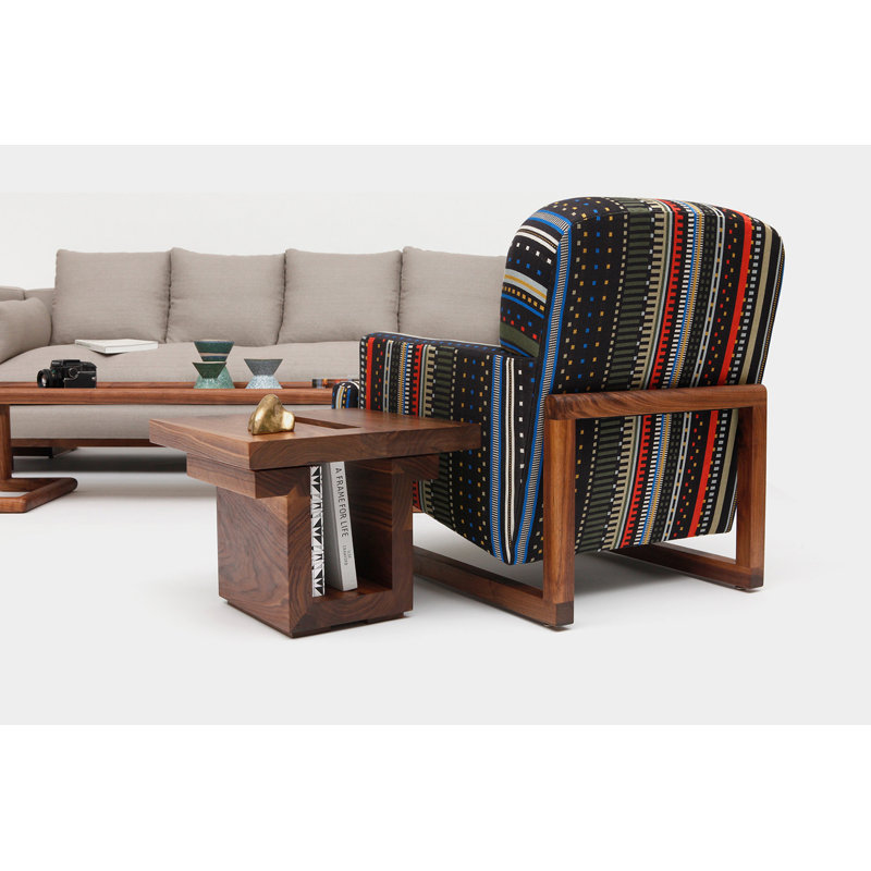 SQ Solid Wood End Table, Walnut