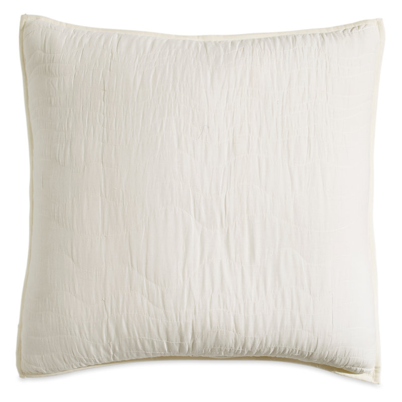 Taie décorative matelassée 100% coton Voile, Européen, Naturel
