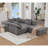 L Shaped Modular Sectional Sofa, 5 Piece Convertible Sleeper Couch-1224033718