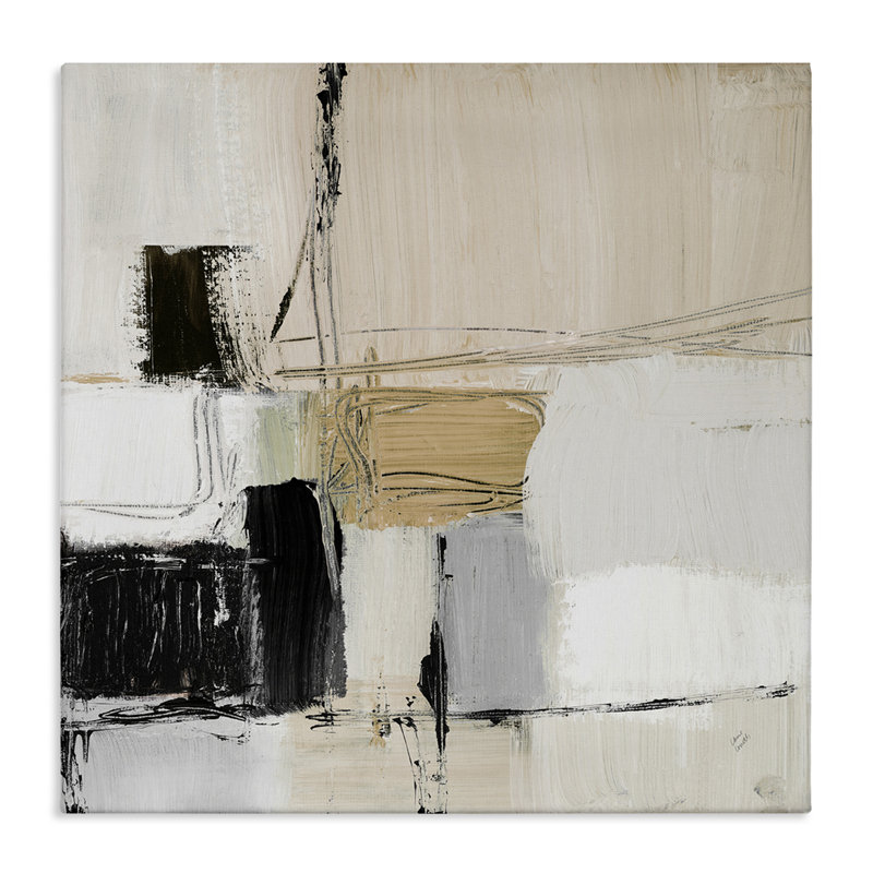 «Beige Black Organic Collage» par Lanie Loreth, H 17 po x l 17 po x P 1,5 po