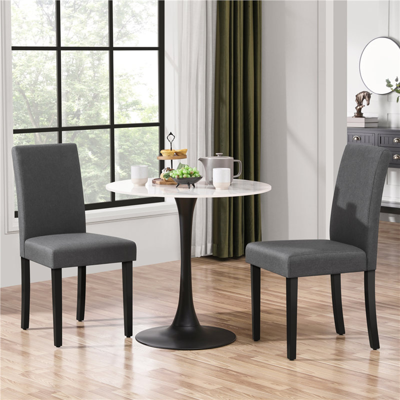 Coan 92 cm H Polyester Upholstered Side Chair, Dark Grey